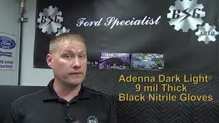 Ford technician, Brian, discusses why he likes the Dark Light Nitrile gloves from Adenna.